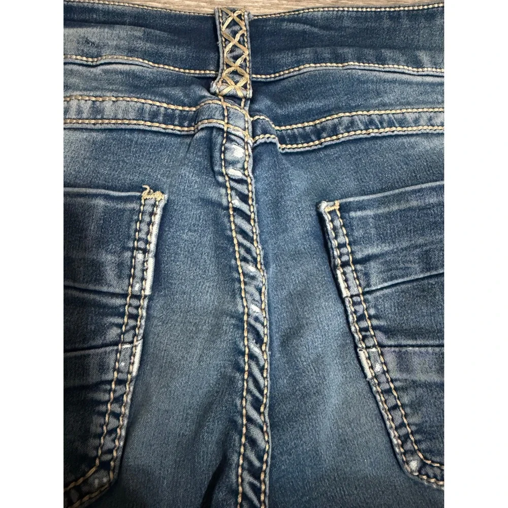 Rose Royce Sarina Moonlight Blue Denim Bermuda Shorts Size 28 7/8 Whiskered